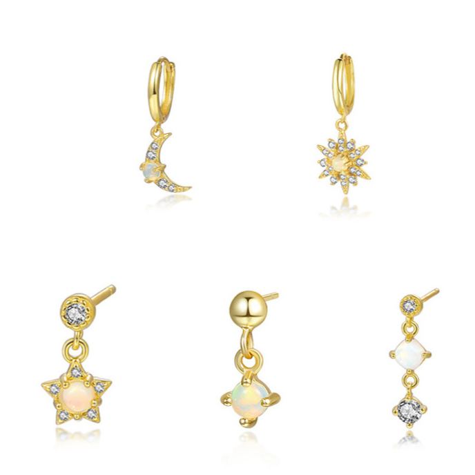 S925 Sterling Silver Earrings Set with Zirconia