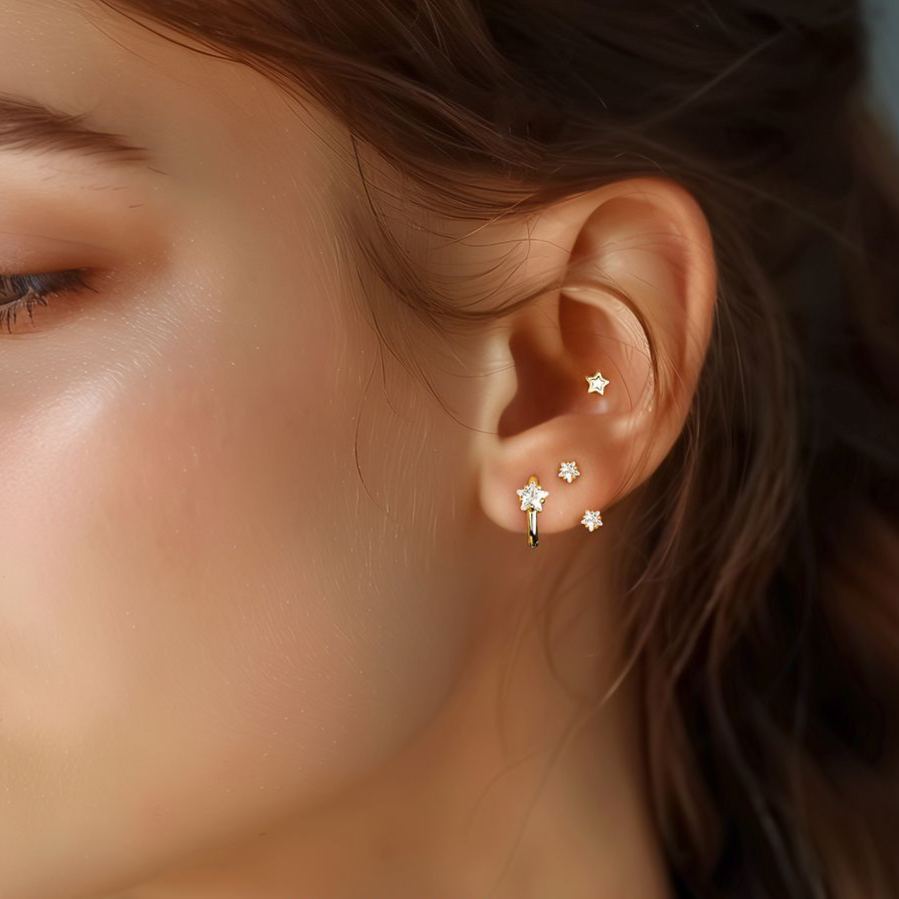 S925 Sterling Silver Zircon Stud Earrings