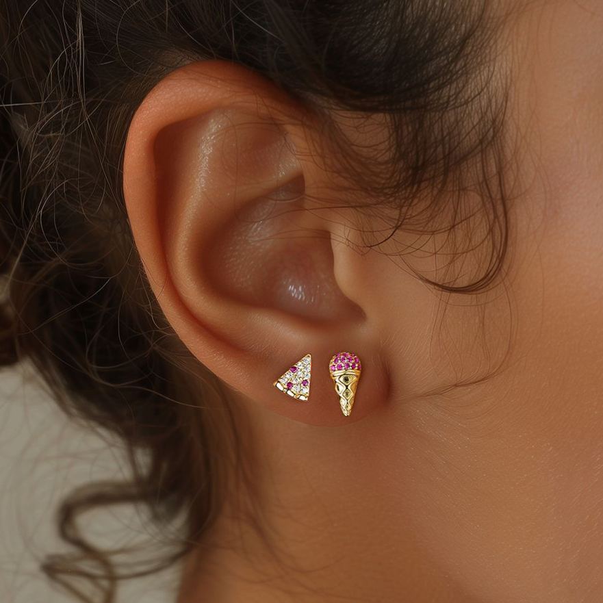 S925 Sterling Silver Zircon Stud Earrings