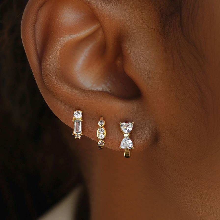 S925 Sterling Silver Earrings with High-Sparkle Zirconia