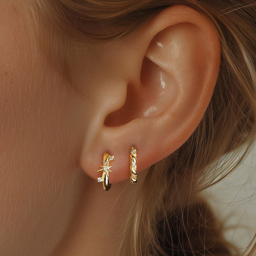 S925 Sterling Silver Earrings with High-Sparkle Zirconia