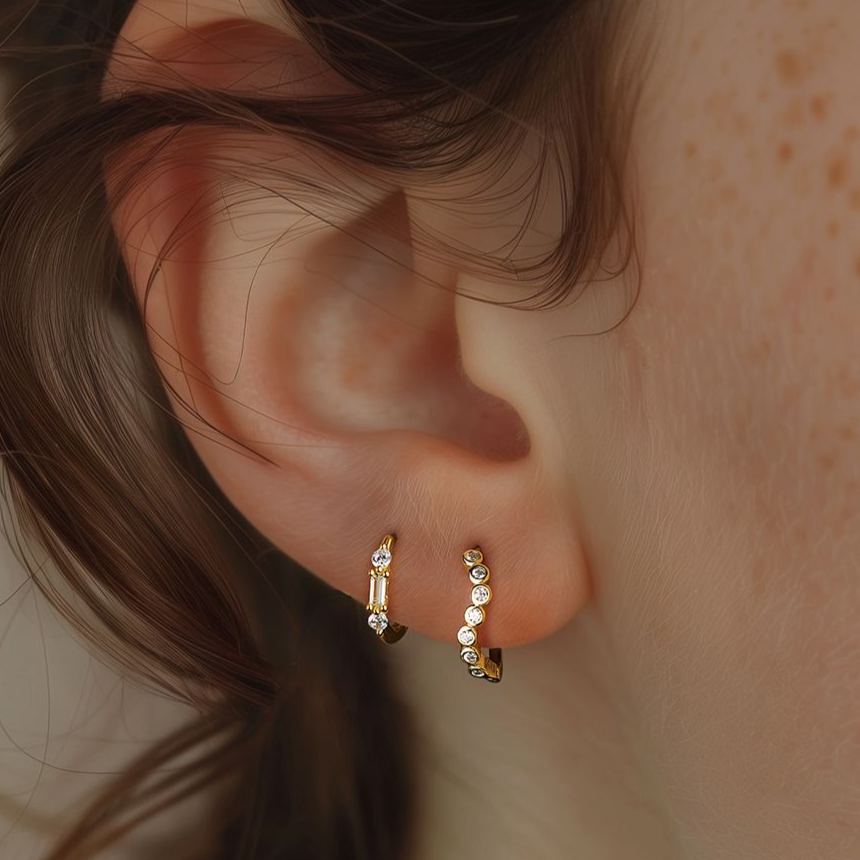 S925 Sterling Silver Earrings with High-Sparkle Zirconia