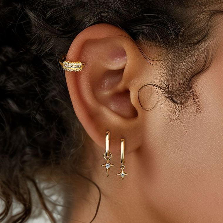 S925 Sterling Silver Geometric Zirconia Earrings
