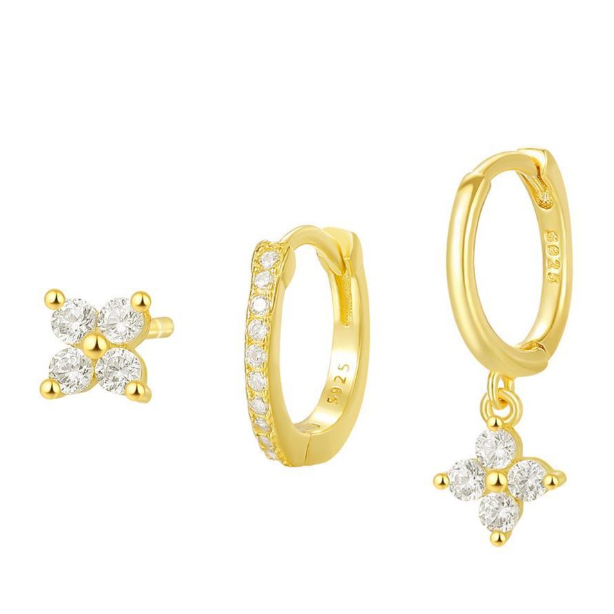 S925 Sterling Silver Earrings Set with Zirconia