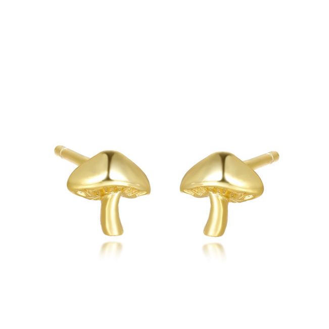 S925 Sterling Silver Mushroom Stud Earrings