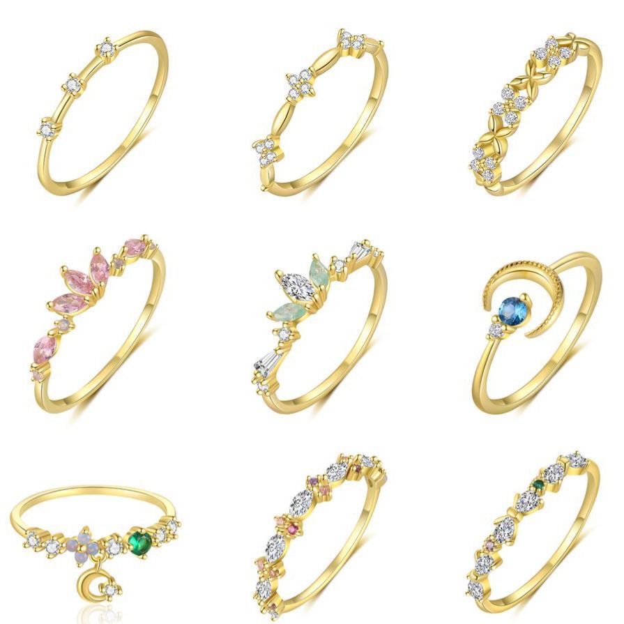 S925 Sterling Silver Ring with Colorful Cubic Zirconia