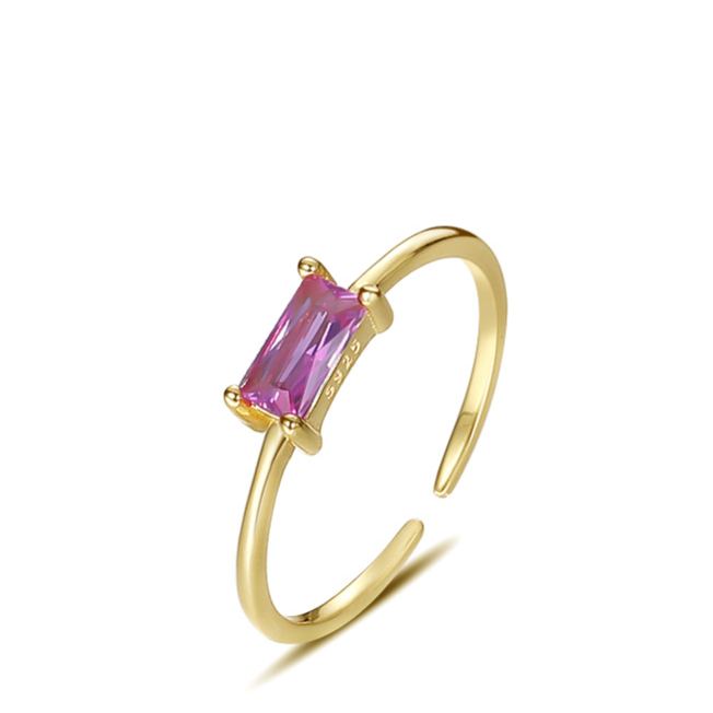 925 Sterling Silver Square Cubic Zirconia Ring