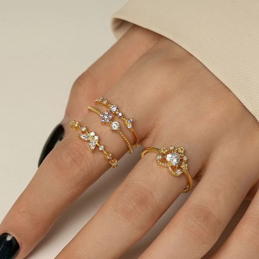 S925 Sterling Silver Open Ring with Sparkling Zirconia