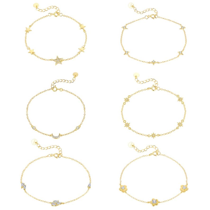 S925 Sterling Silver Bracelet Set with Zirconia