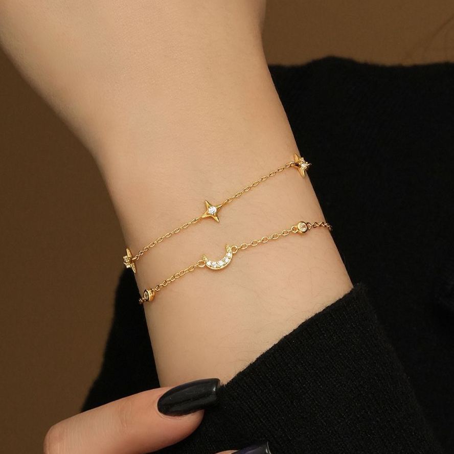 S925 Sterling Silver Bracelet Set with Zirconia