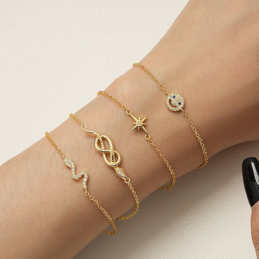 S925 Sterling Silver Bracelet Set with Zirconia