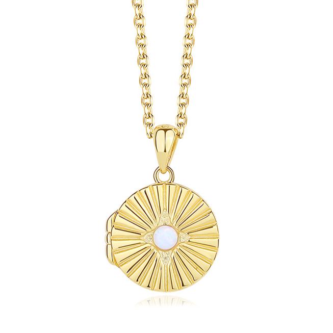 925 Sterling Silver Opal Necklace