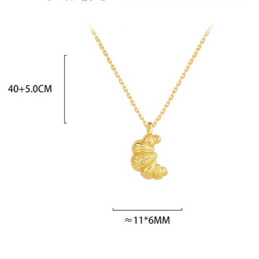 S925 Sterling Silver Croissant Necklace Set