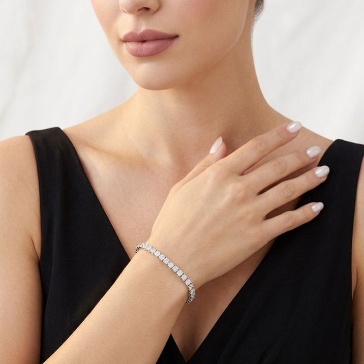 S925 Silver Moissanite Tennis Bracelet