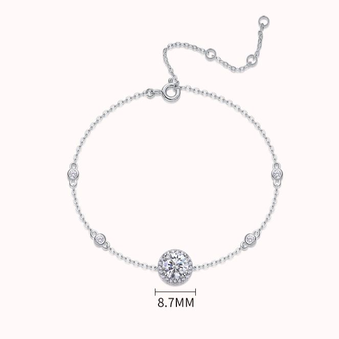 925 Sterling Silver Moissanite Five-Flower Bracelet