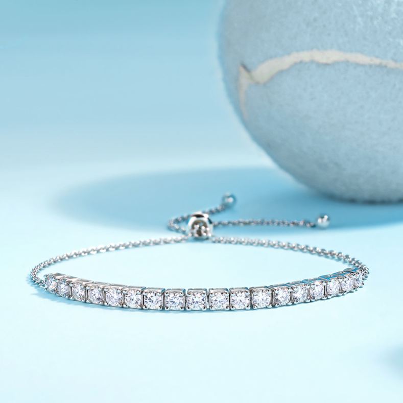 925 Silver Moissanite Tennis Bracelet