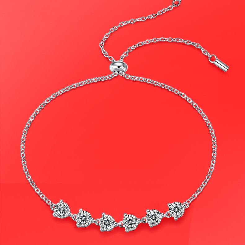 New S925 Silver Moissanite Bracelet