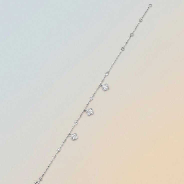 925 Sterling Silver Moissanite Five-Flower Bracelet