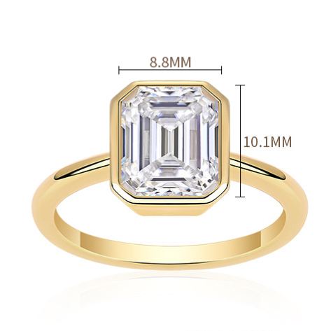 S925 Silver Gold-Plated Moissanite Ring