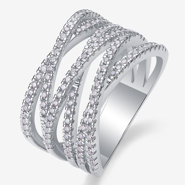 S925 Silver Moissanite Solid Band Ring