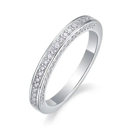 S925 Sterling Silver Moissanite Solid-Band Ring