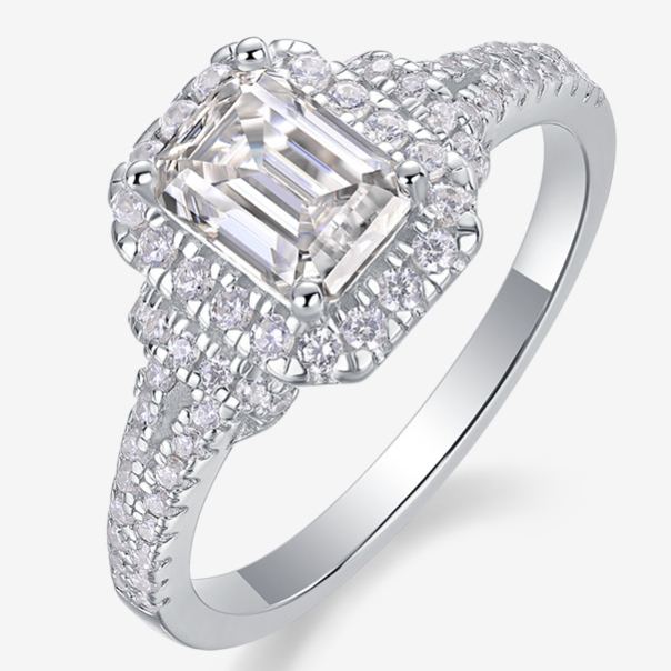 S925 Silver Moissanite Ring
