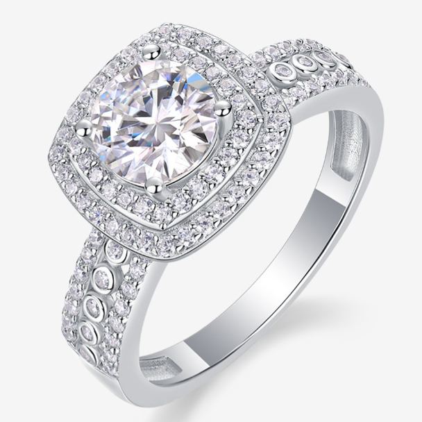 S925 Silver Moissanite Ring