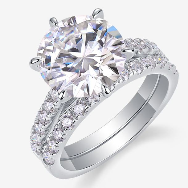 S925 Silver Stackable Moissanite Ring