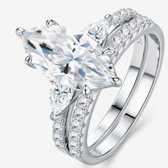 S925 Silver Stackable Moissanite Ring
