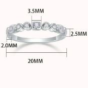 S925 Silver Moissanite Solid Band Ring
