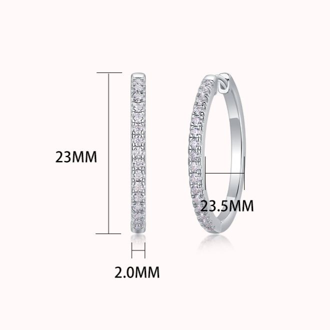 S925 Sterling Silver Moissanite Large Hoop Earrings