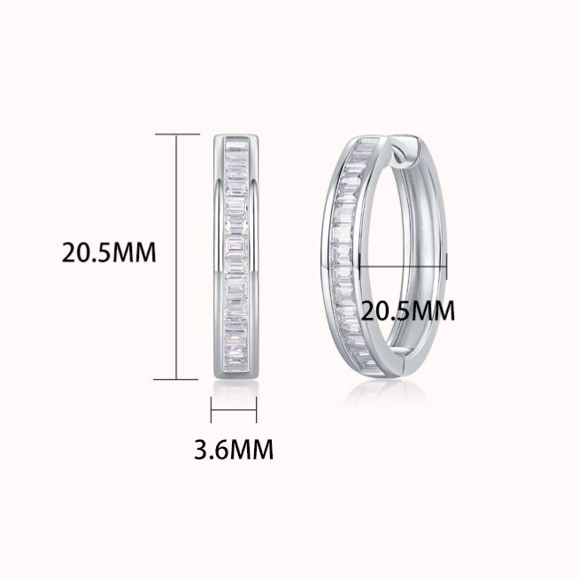 S925 Sterling Silver Moissanite Large Hoop Earrings