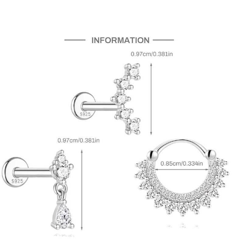 S925 Sterling Silver Moissanite Classic Bezel-Set Round Screw-Back Earrings