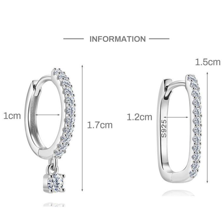 S925 Sterling Silver Moissanite Smooth-Finish Earrings