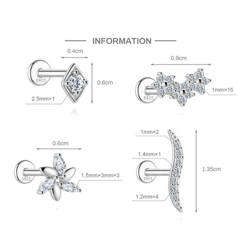 S925 Sterling Silver Snowflake & Wave Spinner Tassel Moissanite Earrings