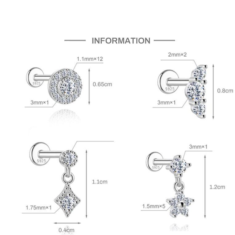 S925 Sterling Silver Snowflake & Wave Spinner Tassel Moissanite Earrings