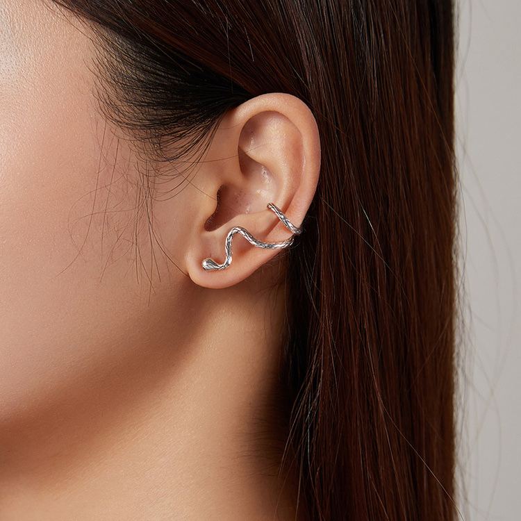 S925 Sterling Silver Mysterious Serpent Halloween Ear Cuff(Single unit)
