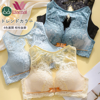 レースフロントホックブラ｜盛れて谷間キープ、快適ノンワイヤーで美シルエット。