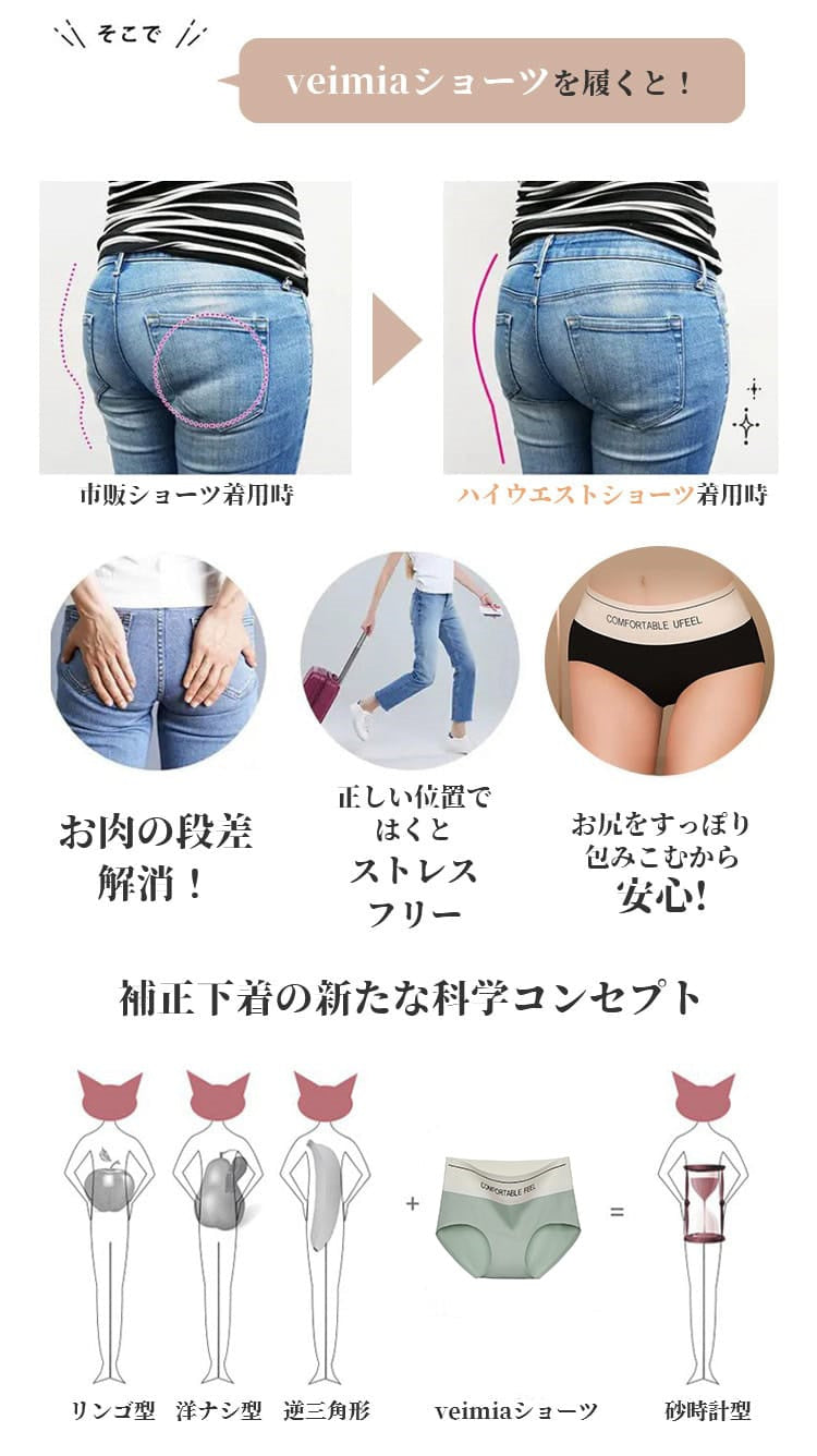 レディース ショーツ 履きやすい VEIMIA