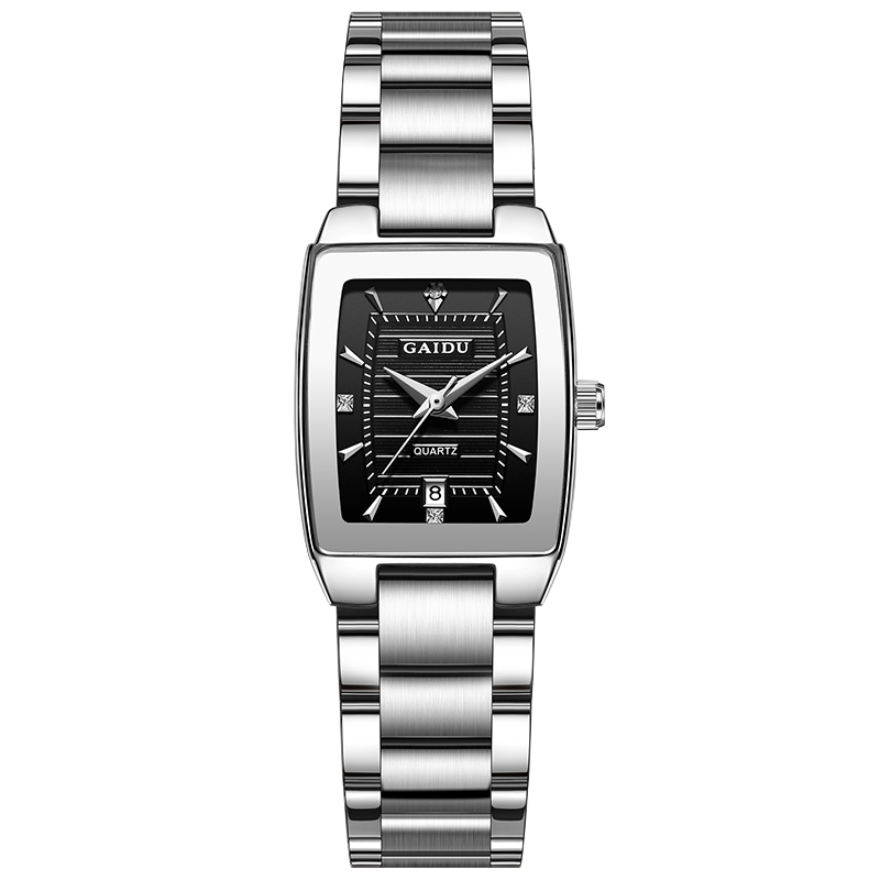 Vintage Lady Wristwatch Silver Steel Elegant Quartz Handwatch