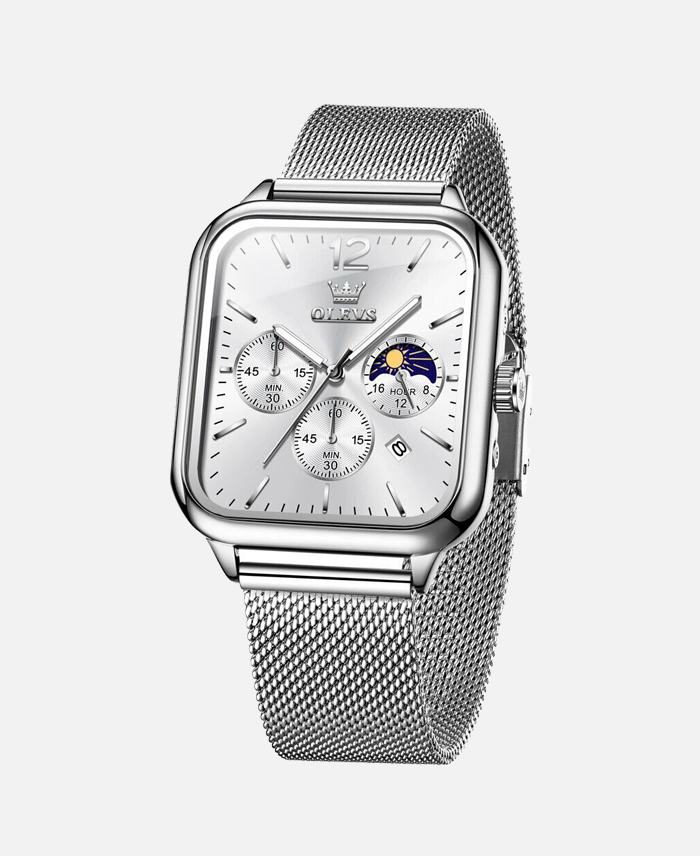 Men's fashion luxury waterproof square watch