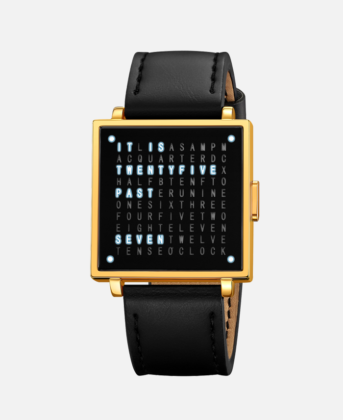 Creative LED letter display square steel strap watch