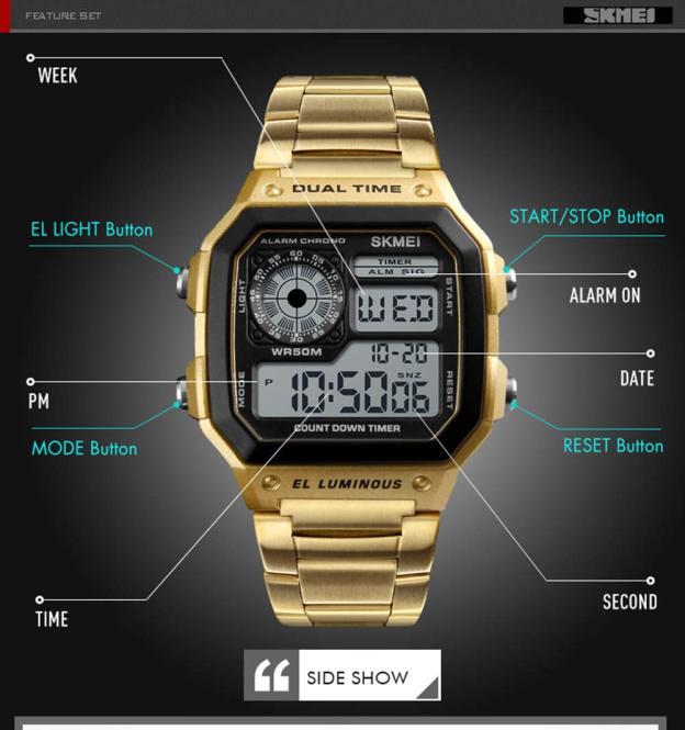 Top Brand Wholesale Stainless Steel Men Luxury Fashion Digital Watch