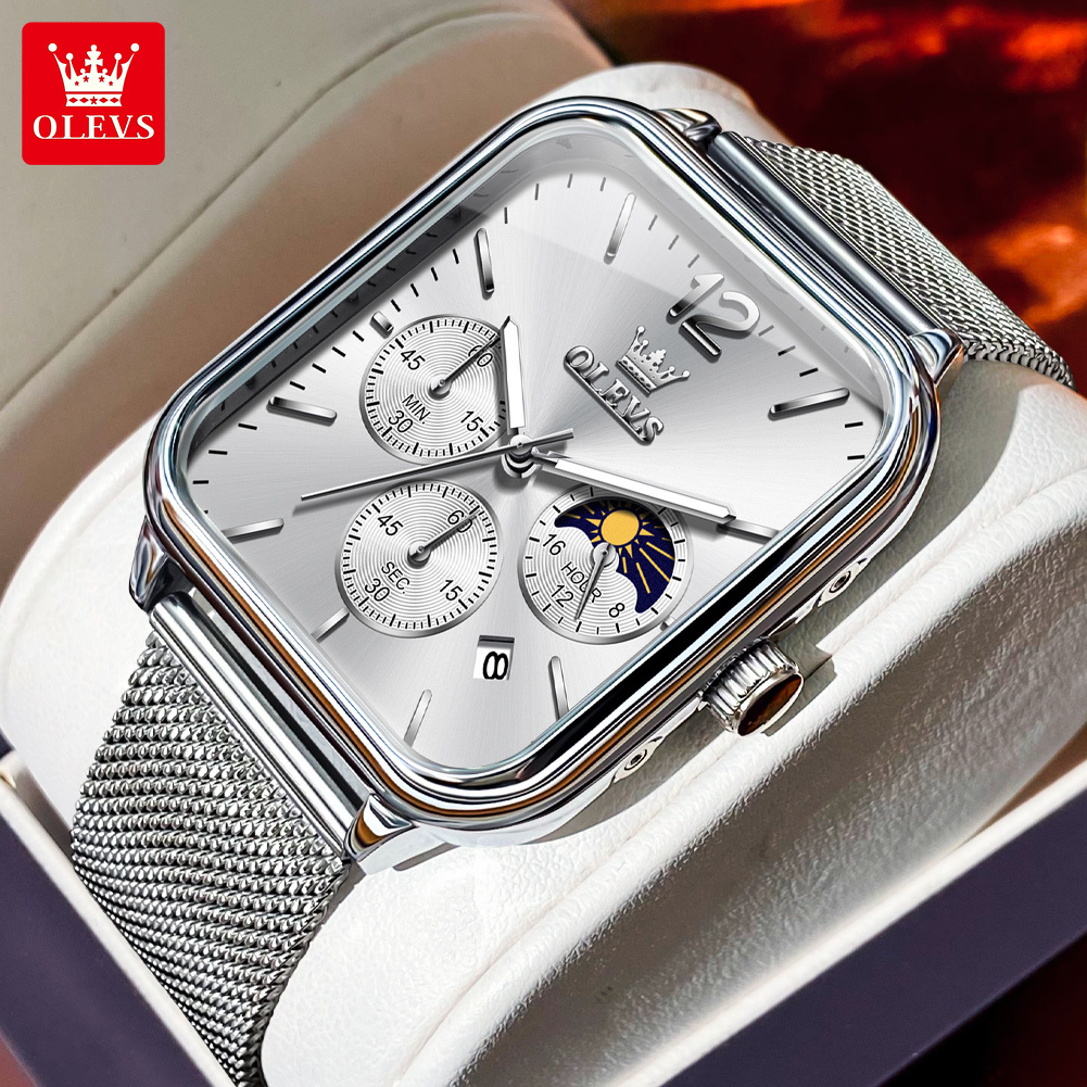 Men's fashion luxury waterproof square watch