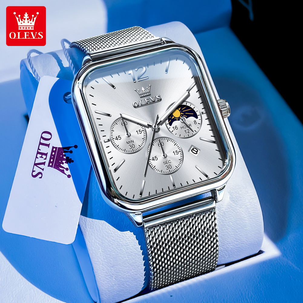 Men's fashion luxury waterproof square watch