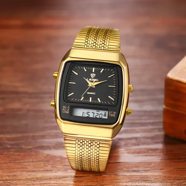 Men's Fashion Tonneau Pointer Digital Watch