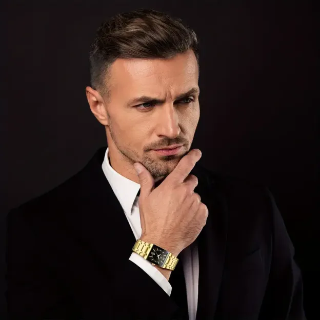 Men Women Classic Square Business Quartz Watch