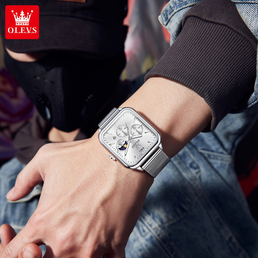 Men's fashion luxury waterproof square watch