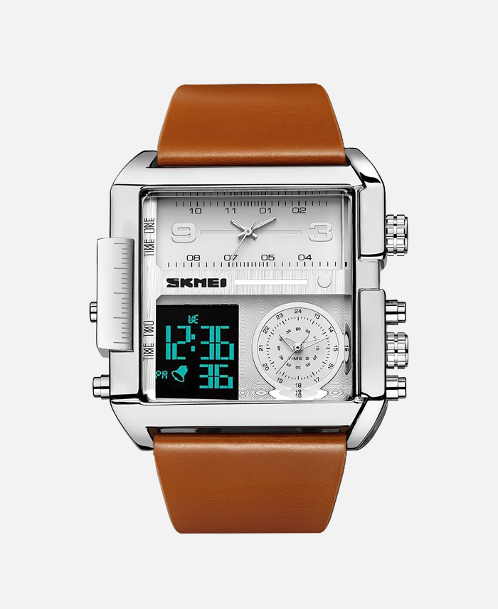 Men's Triple Display Quartz Watch