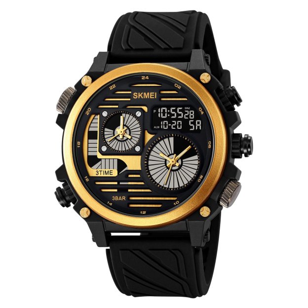 Military waterproof large dial four time watch